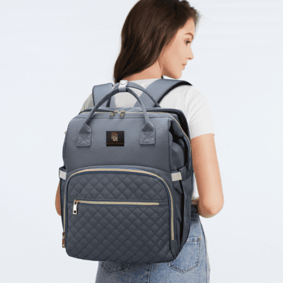 gray diaper bag backpack